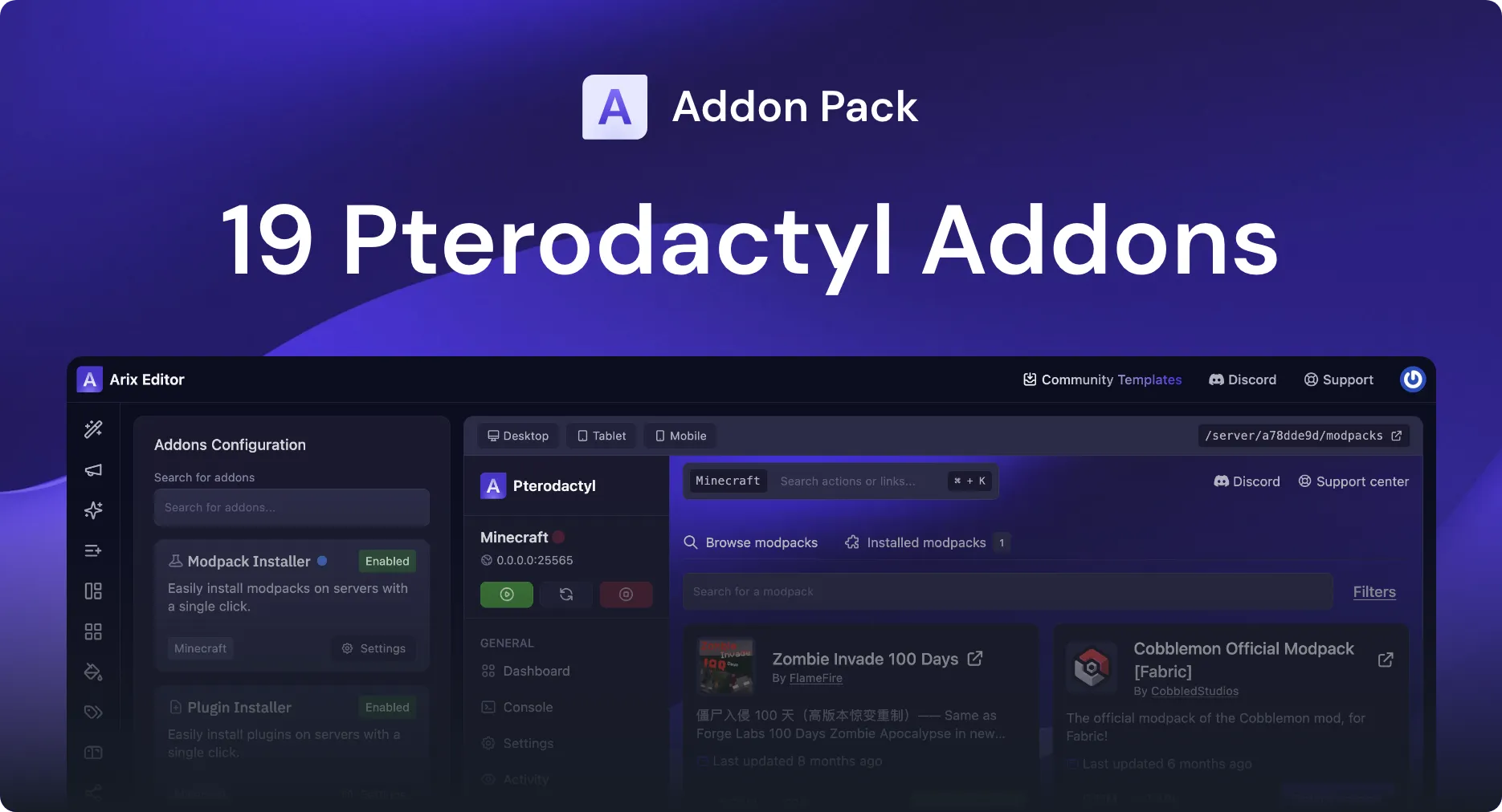 Addon Pack | Arix Pterodactyl